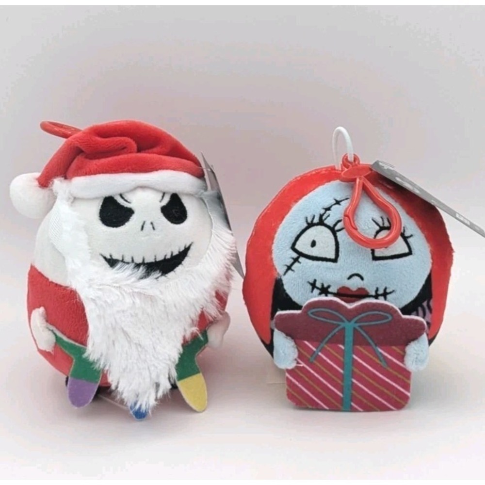 Kcare The Nightmare Before Christmas Plush Jack & Sally Bag Clips Approx 4" Tall